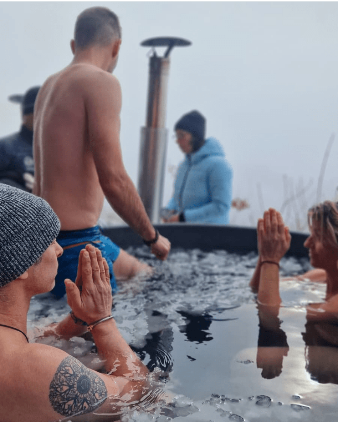 Immersion en bain froid — méditation et respiration